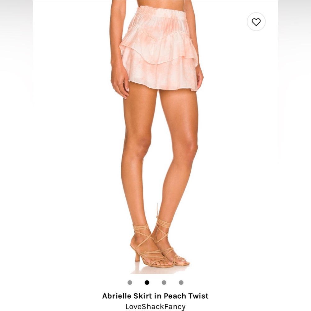 LoveShackFancy Abrielle Skirt Peach Twist Hand Dye